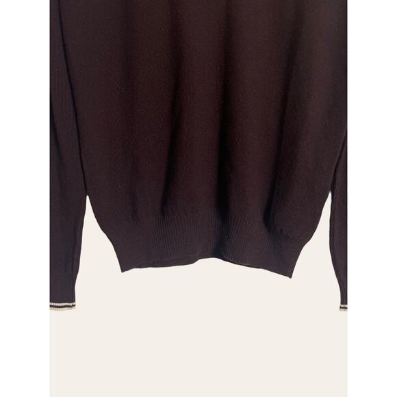 Eleventy Brown Wool Knit Collared Button Front Preppy Pullover Sweater Size M - Picture 2 of 8